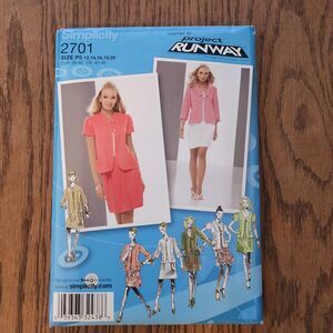 Simplicity 2701 Project Runway Misses Dress SIzes 12-14-16-18-20 New‎ Uncut